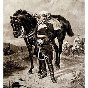 Otto Von Bismarck Before Paris Photogravure Victorian 1894 Portrait Horse DWS4